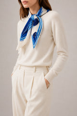 Hermès Swing Pleated Scarf I Blue and White