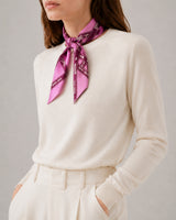 Hermès Viu Due Carrosse De Silk Scarf I Pink, Blue, Off-White and Gold