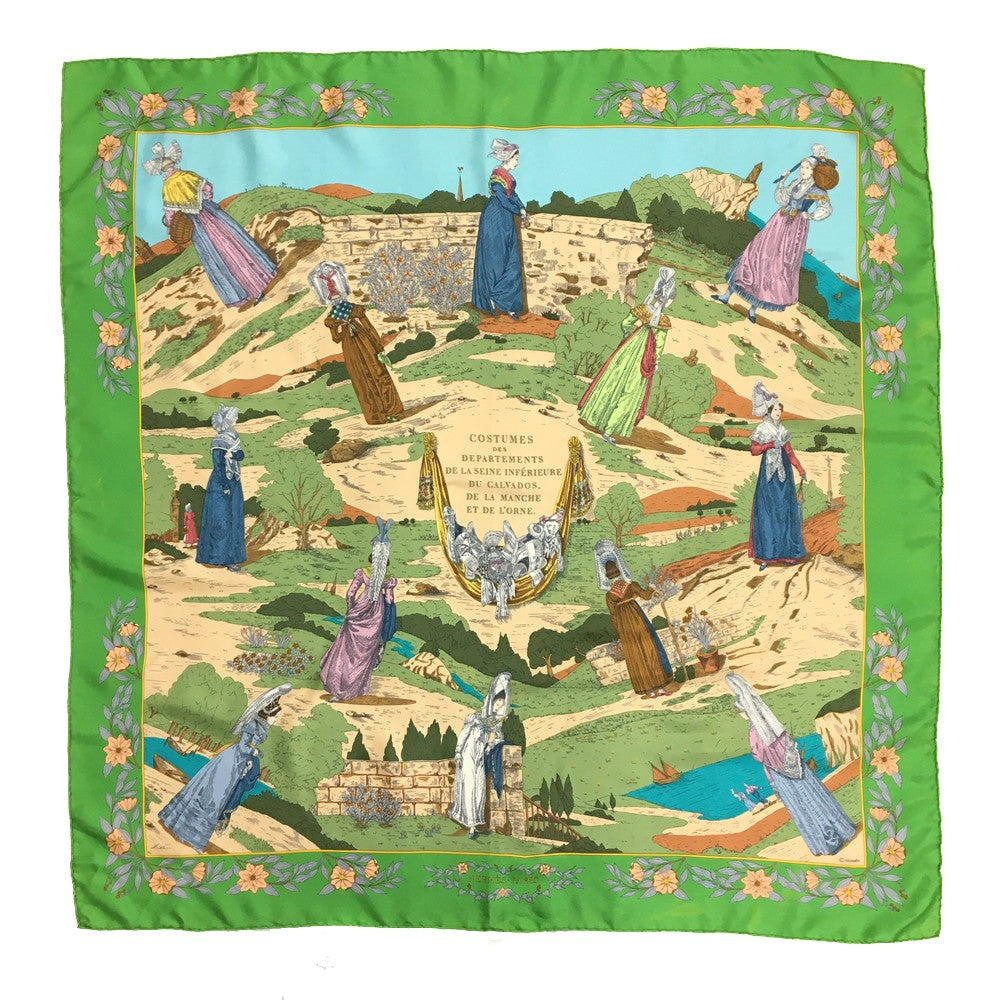 Hermes COSTUMES DES DEPARTEMENTS Carre 90 Silk Scarf - Multicolor
