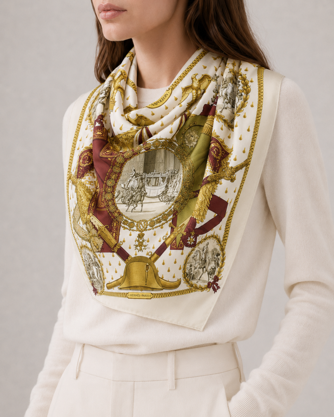 Hermes NAPOLEON Carre 90 Silk Scarf - Multicolor