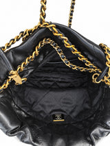 Chanel 22 bag, quilted black interior with CHANEL leather tag